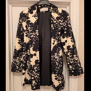 EUC vintage 80s black/offwhite animal print suede blazer M